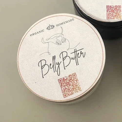 Jar of Belly Butter, a homemade stretch mark cream.